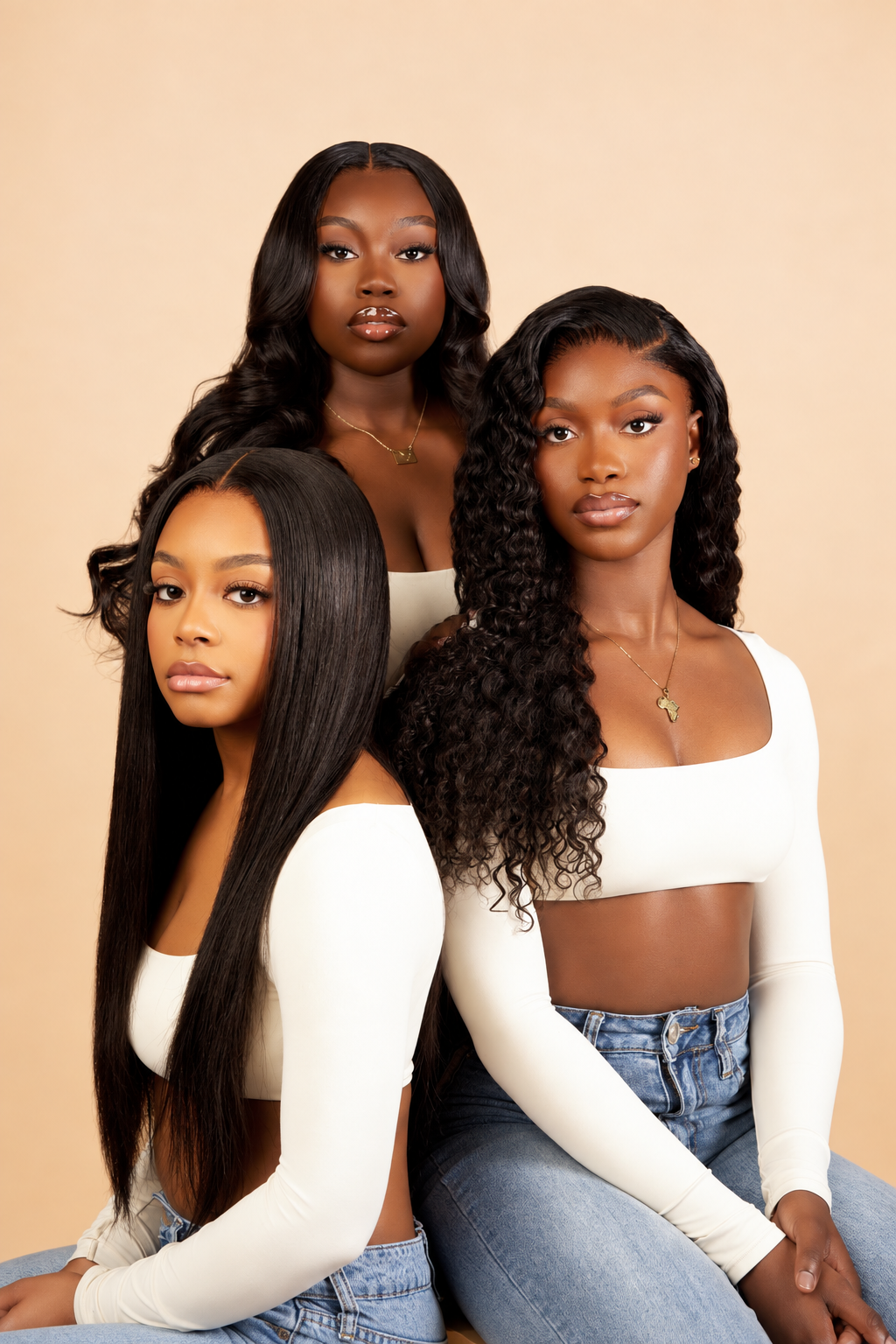 The Halo Suite campaign featuring three luxury hair textures